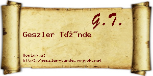 Geszler Tünde névjegykártya