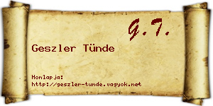 Geszler Tünde névjegykártya