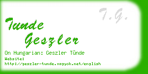 tunde geszler business card