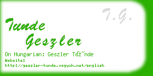 tunde geszler business card